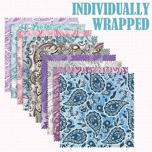 20 Pcs Microfiber Cleaning Cloth Cute Paisley Waves Design Microfiber Cloth Soft Multicolor Glasses Cleaner Cloth for Eyeglasses Camera Lens Cell Phone Screens Glasses, 6 x 6 Inches