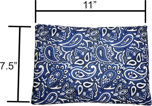 Microwavable Heating Pad and Cold Pack, 100% Cotton Washable Cover (Bandana - Navy, 7.5in W x 11in L)