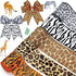 5 Rolls Jungle Animal Wired Ribbons 2.5 Inch for Safari Party Decorations, Burlap Wrapping, DIY Craft