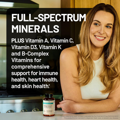 NatureWise Multivitamin for Women with Organic Whole Foods & Natural Minerals - 60 Capsules for Immunity & Stress