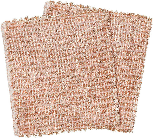 REDECKER 2-Ply Woven Copper Scrubbing Cloth, Durable Non-Abrasive Scrubber, Machine Washable, Set of 2