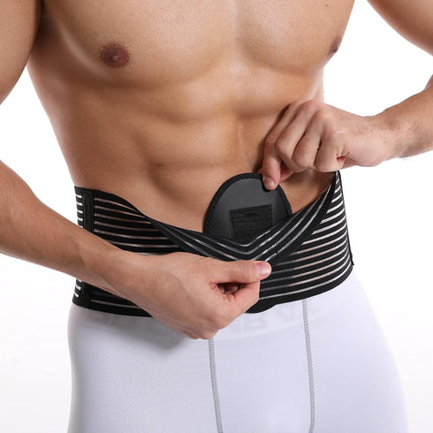Umbilical Hernia Belt for Men and Women, Premium Compression Pad for Pain Relief and Prevention of Surgery (S/M)