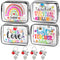 Y1tvei Teacher Appreciation Makeup Bag - 8Pcs Best Teacher Ever Cosmetic Bag with Apple Keychain, Graduation Gift