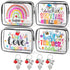 Y1tvei Teacher Appreciation Makeup Bag - 8Pcs Best Teacher Ever Cosmetic Bag with Apple Keychain, Graduation Gift