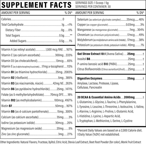 Multivitamin Powder - Keto Drink Mix for Men Women, BCAA Amino Acids, Keto Vegan Multivitamin with Electrolytes, Super