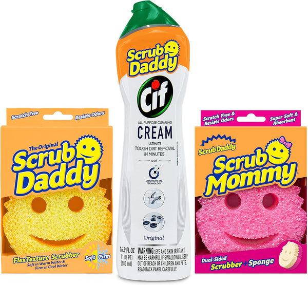 Scrub Daddy Sponges + Scrub Mommy + Cif All Purpose Cleaner, Original