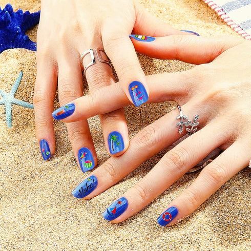 TailaiMei Summer Nail Decals Stickers, Self-Adhesive DIY Design Nail Art Decorations (12 Sheets)