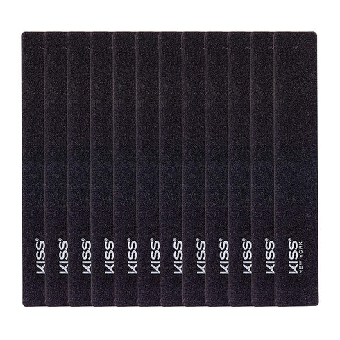 KISS Nail Files Wide Board Grinder - 12 pieces, Double Sided, Reusable, Washable