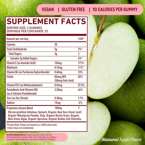 8Greens Supergreens Gummies - Super Greens Powder Gummy for Metabolism, Immunity & Digestive Health
