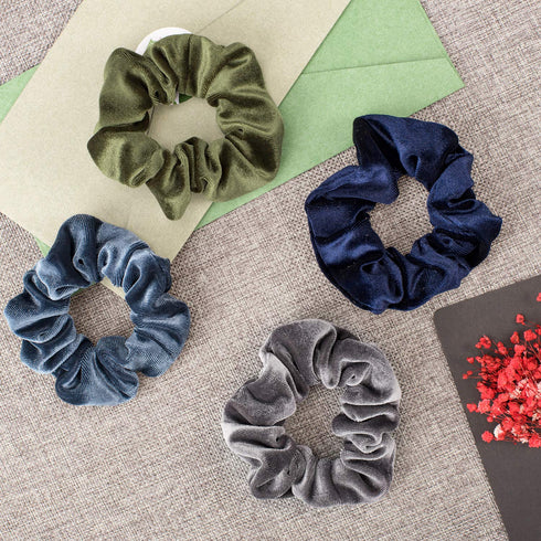 Whaline Velvet Hair Scrunchies, Hair Bobble Elastics, Soft Hair Ties for Girls, Women (20 Colors)