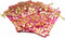100 Pack Organza Drawstring Flower Heart Bags 7 x 9 Inch, Jewelry Gift Pouch, Wedding Favor Bags (Fuchsia Flower)