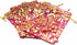 100 Pack Organza Drawstring Flower Heart Bags 7 x 9 Inch, Jewelry Gift Pouch, Wedding Favor Bags (Fuchsia Flower)