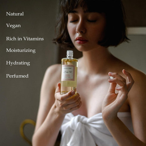 Olivia Care Eucalyptus Mint Body Oil - Vegan & Natural, Hydrating & Moisturizing with VITAMIN E, K & Omega Fatty Acids
