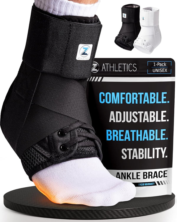 Z ATHLETICS Ankle Brace for Women & Men - Lace Up Adjustable