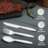 HERLLY 100 Biodegradable Compostable Forks, Large Disposable Utensils for Parties, Eco-Friendly and Durable