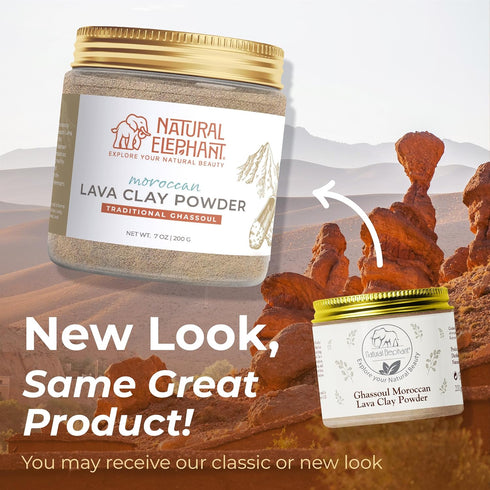 Natural Elephant Ghassoul Moroccan Lava Clay Powder 100% Pure & Natural (200g Jar)