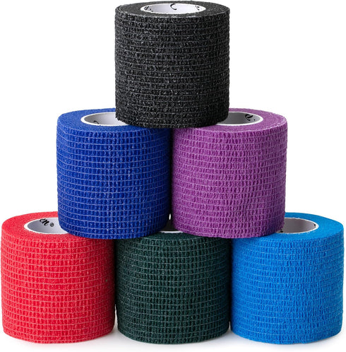Mr. Pen Self Adhesive Bandage Wrap, 6 Pack, Colorful 2" x 5 Yards, Cohesive Medical Wrap, Elastic Bandage Tape