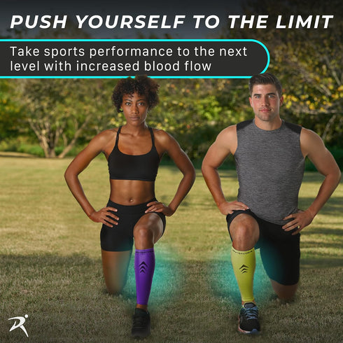 Rymora Leg Compression Sleeve, Calf Support Sleeves for Pain Relief, Comfortable Footless Socks for Fitness, Running,