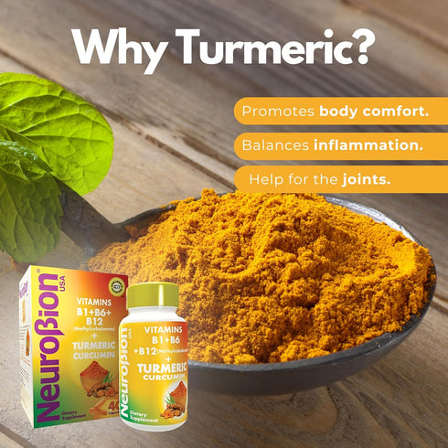 Neurobion Turmeric Curcumin 650 mg Herbal Supplement | Antioxidant Support, High Absorption Ultra Potent Turmeric