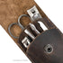 Hide & Drink Double Nail Clipper Case, Handmade Full Grain Leather Grooming Kit, Bourbon Brown, Travel Essentials