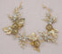 Kercisbeauty Vintage Gold Flower Leaf Headband, Rhinestones Pearl Hair Vine Bridal Tiara for Women