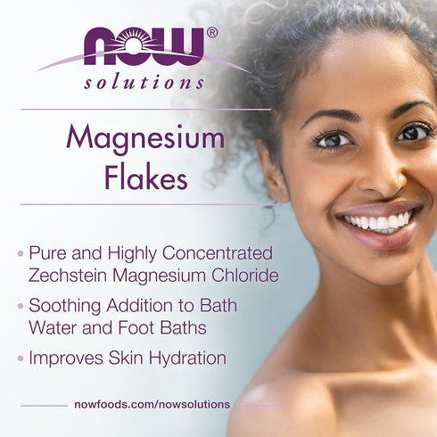 NOW Foods Solutions Magnesium Flakes, 100% Pure, Highly Concentrated, 54-Ounce, from the Ancient Zechstein Seabed