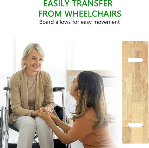 Wheelchair,Bed,Commode,or Chair,30" YPCBYNBS Wooden Transfer Board,Made of Heavy-Duty Hardwood for Transferring