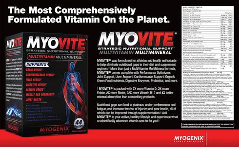 Myogenix Myovite Multivitamins for Athletes, High Performance Daily Vitamins, 44 Packets/Box