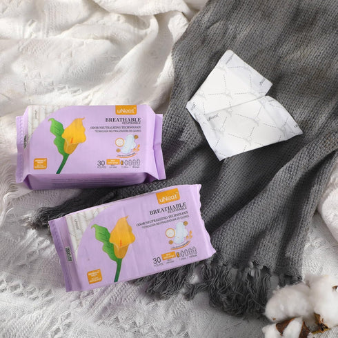 Women,30 Count uNeat Panty Liners for Women & Teens, Pantiliners with Wings, Mini Sanitary Pads, Light Periods