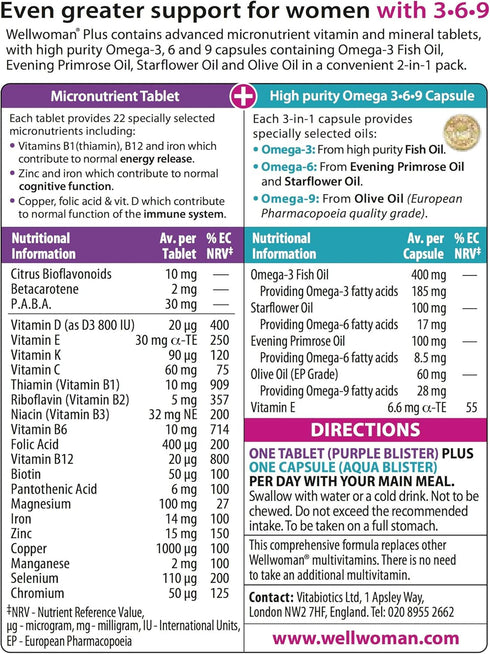 Wellwoman 56 Vitabiotics Plus Tablets Capsules