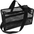SHANY Collapsible Makeup Tools Travel Mesh Bag – Large See-Thru Tote with Zippered Pockets, Black