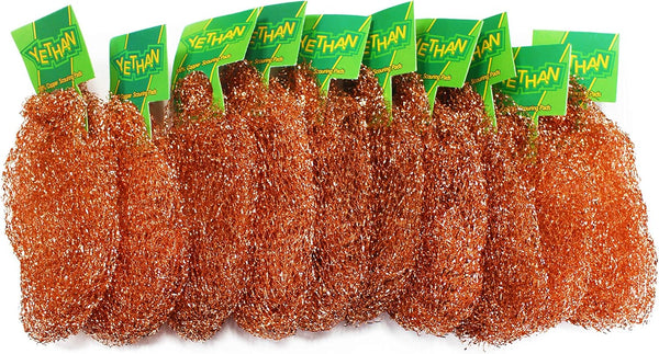 Copper Scouring Pad, Scrubbing Scour Pads, 10 Pcs/Pack, Pure Copper, 13g / Pc