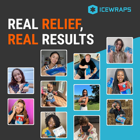 ICEWRAPS 6"x12" Flexible Gel Reusable Ice Packs - For Injuries, Pain Relief, Hot Cold Compress, 2 in a Pack
