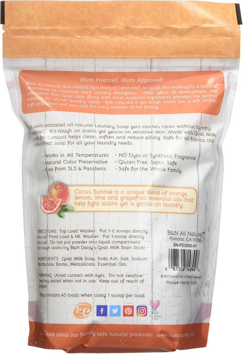Brooke & Nora At Home Daisy's Goat Milk Laundry Soap, Citrus Sunrise, 45 Loads