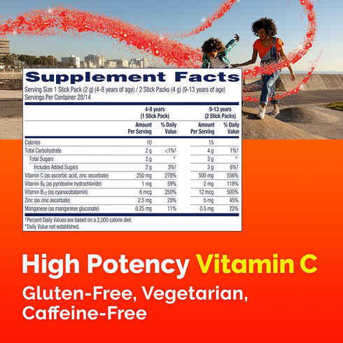 Emergen-C Kidz Crystals, On-the-Go Immune Support Supplement with Vitamin C, B Vitamins, 56 Stick Packs