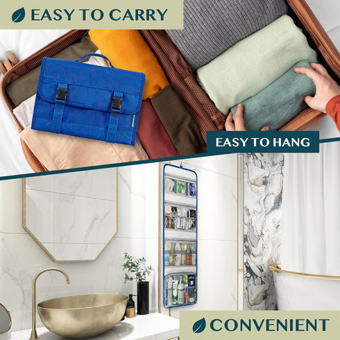 PAVILIA Extra Large Capacity Travel Hanging Toiletry Bag for Women and Men, Waterproof Cosmetic Storage Organizer Case