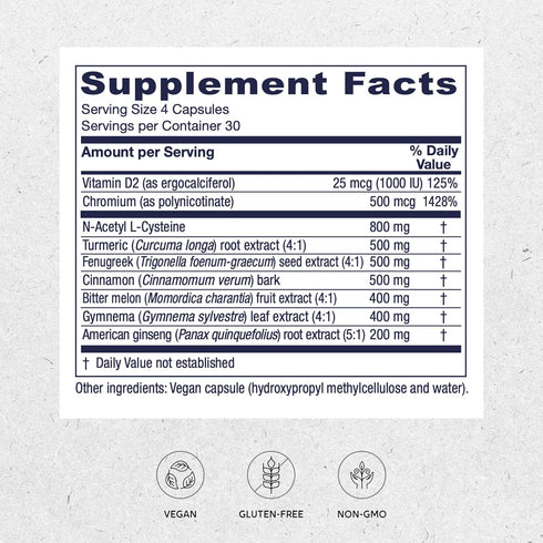 Vitanica Metabolic Manager - 120 Capsules - Herbal Supplement for Healthy Metabolic Response with Vitamin D