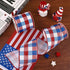 Whaline 2 Rolls 4th of July Wired Edge Plaids Ribbon Red Blue Plaids 2.5 Inch for Independence Day Gift Wrapping