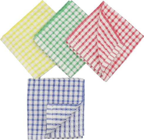Cotton Cleaning Rags, Terry Dish Cloths for Washing Dishes, Set of 8 Soft Dish Towels for Kitchen Drying