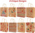 Kiddokids 48 7" 8.65" 3.15", 48 Packaging, Christmas Gift Bags x x Kraft Holiday Wrapping with Tissue Papers, Gift Tags