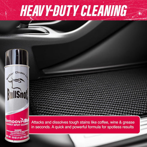 RemoovABull Carpet & Upholstery Stain Remover Fast Acting, Powerful Cleaner for Oil, Grease, Dirt, Coffee, Urine & More