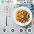 Party Bargains Disposable Plastic Navy Gold Salad Forks, Infinity Modern Design Utensils, 20 Pack by PARTY BARGAINS