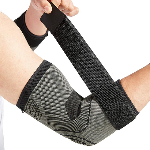 Bodyprox Elbow Brace with Strap for Tendonitis, 2 Pack Tennis Elbow Compression Sleeves for Golf Elbow Treatment