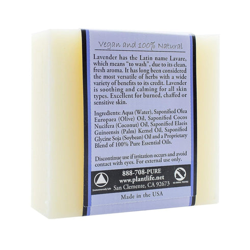 Plantlife Lavender Bar Soap - Hand Crafted Moisturizing Soap for Skin - Soothing, Plant-Based Ingredients, 4oz