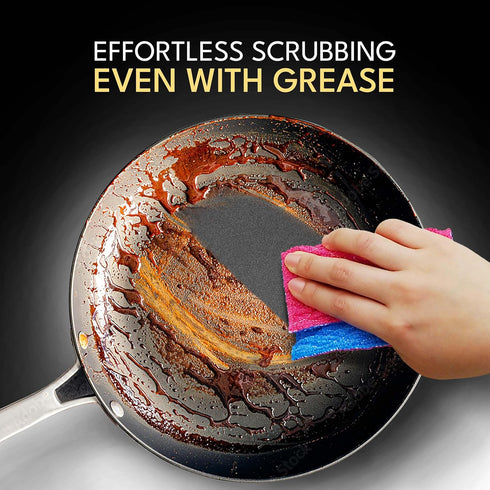 Durable Dish Cloth for Washing Dishes - Reusable Scouring Pad- Sponge Alternative for Non-Scratch Cleaning - for Dishes, Tiles, Floor and other Surfaces - Pack of 3 by The Crown Choice