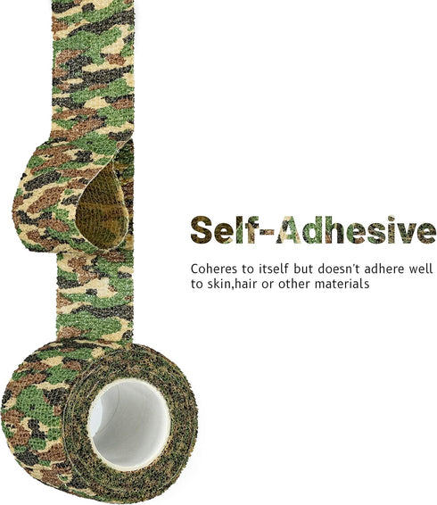 9 Rolls Self Adhesive Athletic Tape Gauze, Breathable Elastic Cohesive Bandage for Sports Injury & Pet (Asian Tiger