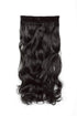 SWACC 20" Women 3/4 Full Head Instant One Piece Curly Body Wave Heat Resistance Synthetic Clip in Hair Extension (Dark Brown-4#)