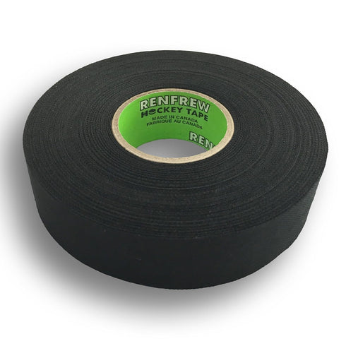 Renfrew Cloth Hockey Tape - 1" Straight Edge, Black, 30yd