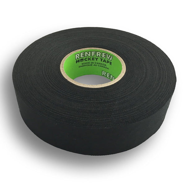 Renfrew Cloth Hockey Tape - 1" Straight Edge, Black, 30yd