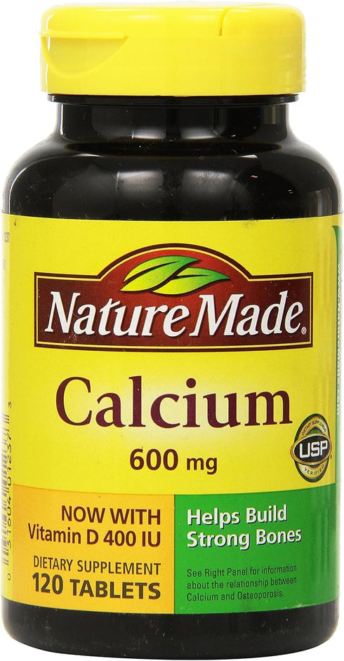 Nature Made Calcium 600 mg with Vitamin D3, 60 Count Tablets, Pack of 3